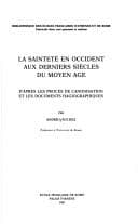 Tapa de La sainteté en Occident aux derniers siècles du Moyen Age
