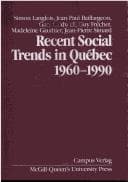 Tapa de Recent social trends in Quebec