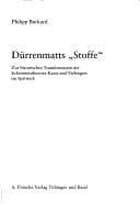 Tapa de D urrenmatts "Stoffe": zur literarischen Transformation der Erkenntnistheorien Kants und Vaihingers im Sp atwerk