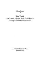 Tapa de Zur Topik von Haus, Garten, Wald und Meer - Georges-Arthur Goldschmidt