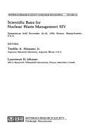 Tapa de Scientific Basis for Nuclear Waste Management XIV (Materials Research Society Symposium Proceedings, Vol 212)