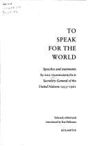 Tapa de To speak for the world