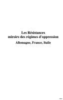 Tapa de Les résistances, miroirs des régimes d'oppression, Allemagne, France, Italie