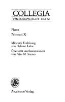 Tapa de Nomoi X Einleitung Von Helmut Kuhn