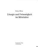 Tapa de Divina Officia: Liturgie und Fr ommigkeit im Mittelalter. Ausstellung der Herzog-August-Bibliothek Wolfenb uttel und des Dom-Museums Hildesheim in der Bibliotheca Augusta vom 28. November 2004 bis 31. Juli 2005