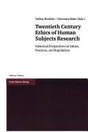 Tapa de Twentieth century ethics of human subjects research