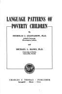 Tapa de Language patterns of poverty children