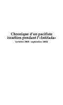 Tapa de Chronique d'un pacifiste israélien pendant l'intifada (Octobre 2000-septembre 2002)