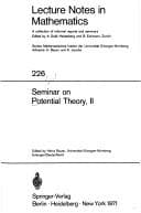 Tapa de Seminar on potential theory, II
