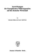 Tapa de Auswirkungen der Europäischen Währungsunion auf die deutsche Wirtschaft