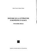 Tapa de Histoire la littérature européenne d'Alsace