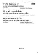 Tapa de World directory of social science institutions =
