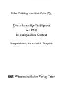 Tapa de Deutschsprachige Erzählprosa seit 1990 im europäischen Kontext