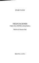 Tapa de Negociaciones para una poética dialógica