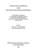Tapa de Language Universals and Second Language Acquisition