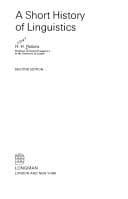 Tapa de A short history of linguistics