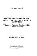 Tapa de Studies and essays on the Soviet and East European economies