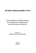 Tapa de 125 Jahre Indo-Germanistik in Graz