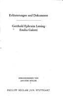 Tapa de Gotthold Ephraim Lessing Emilia Galotti