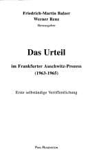 Tapa de Das Urteil im Frankfurter Auschwitz-Prozess (1963-1965)