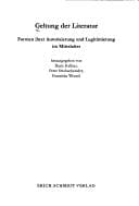 Tapa de Geltung der Literatur: Formen ihrer Autorisierung und Legitimierung im Mittelalter