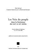 Tapa de Les voix du peuple dans la litt©♭rature des XIXe et XXe si©·cles
