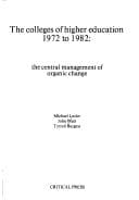 Tapa de The colleges of higher education 1972 to 1982