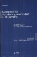 Tapa de Geschichte der Versicherungswissenschaft in Deutschland