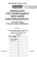 Tapa de Managing the environment with rapid industrialisation