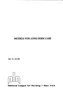 Tapa de Models for Long-Term Care/Pbn 20-2188 (National League for Nursing)