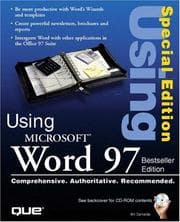 Tapa de Using Microsoft Word 97