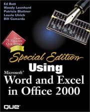 Tapa de Special edition using Microsoft Word and Excel 2000