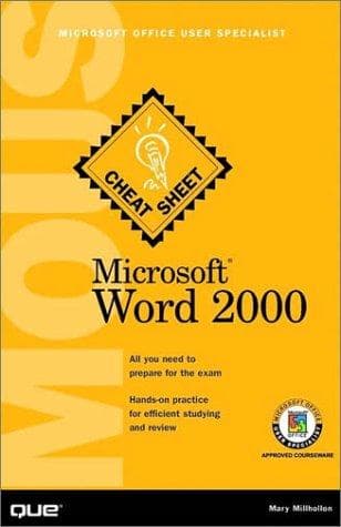 Tapa de Microsoft Word 2000 MOUS cheat sheet