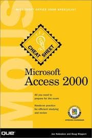 Tapa de Microsoft Access 2000 MOUS cheat sheet
