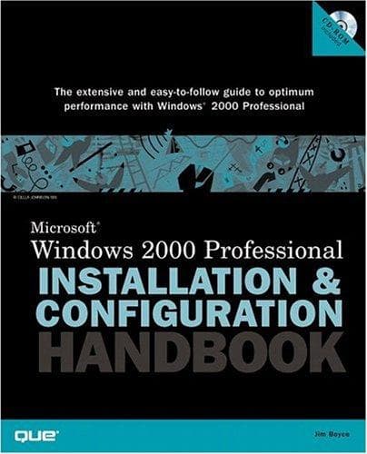 Tapa de Microsoft Windows 2000 Professional Installation and Configuration Handbook (Que-Consumer-Other)