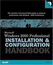 Tapa de Microsoft Windows 2000 Professional Installation and Configuration Handbook (Que-Consumer-Other)