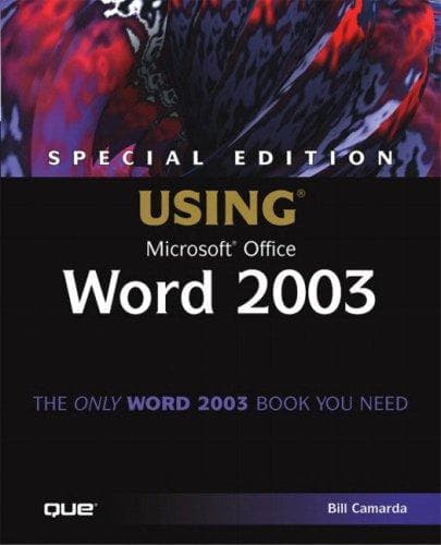 Tapa de Special edition using Microsoft Office Word 2003