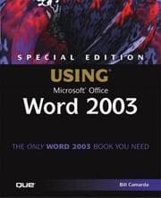 Tapa de Special edition using Microsoft Office Word 2003