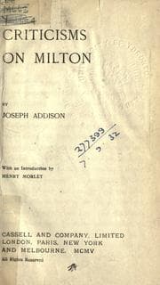 Tapa de Criticism on Milton