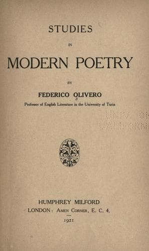 Tapa de Studies in modern poetry