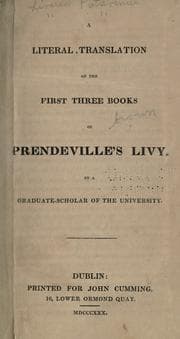 Tapa de A literal translation of the first three books of Prendeville's Livy