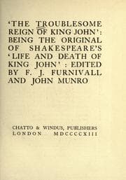 Tapa de 'The Troublesome reign of King John'
