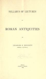 Tapa de Syllabus of lectures on Roman antiquities