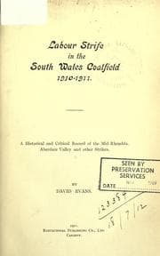 Tapa de Labour strife in the South Wales coalfield