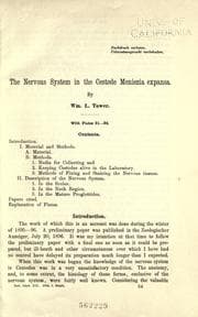 Tapa de The nervous system of the cestode Monezia [!] expansa