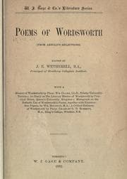 Tapa de Poems of Wordsworth (from Arnold's selections)  Edited by J.E. Wetherell