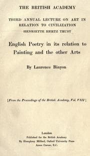 Tapa de English poetry in its relation to painting and the other arts