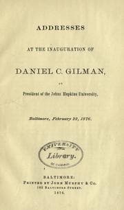 Tapa de Addresses at the inauguration of Daniel C. Gilman