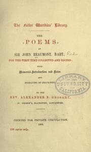 Tapa de The poems of Sir John Beaumont, bart