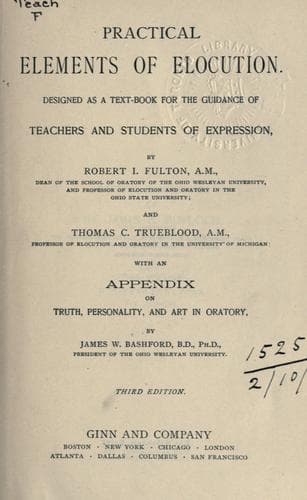 Tapa de Practical elements of elocution